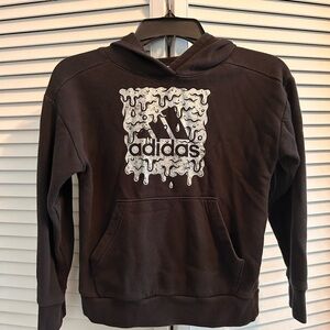 Boys Adidas Black Sweatshirt Small with Graphic Design